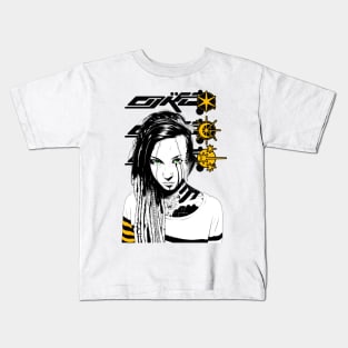 Cool Girl Futurist Cyberpunk Style Kids T-Shirt